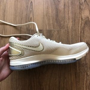 Women's Cream and Gold Nike Shoes